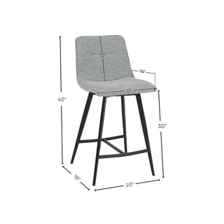 Tabouret de bar 1006 (lot de 2) - Gris