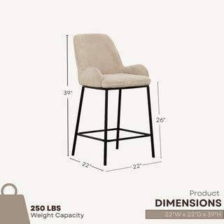 1017 Counter Chair (set of 2) - Taupe