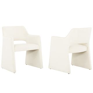 Chaise de salle à manger 9109 (lot de 2) - Peluche ivoire