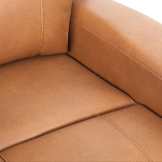 Cavron Leather Match Power Sofa- Cognac