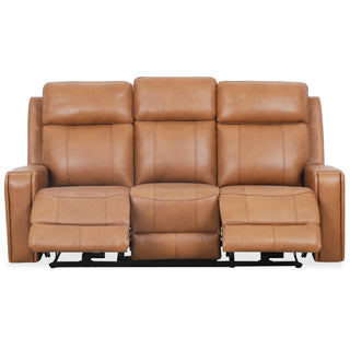 Cavron Leather Match Power Motion Sofa - Cognac