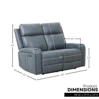 Cavron Power Reclining Loveseat - Blue
