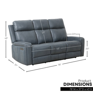 Cavron Power Reclining Sofa - Blue