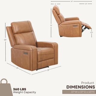Cavron Power Glider Recliner - Cognac