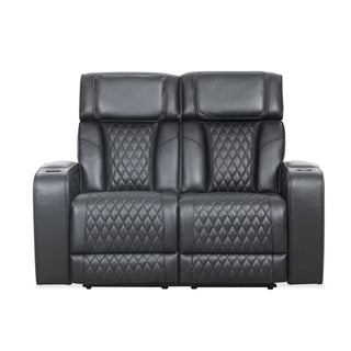 Colton Power Reclining Loveseat - Black