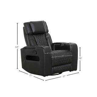 Colton Swivel Glider Recliner - Black