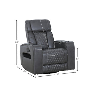 Colton Swivel Glider Recliner - Charcoal