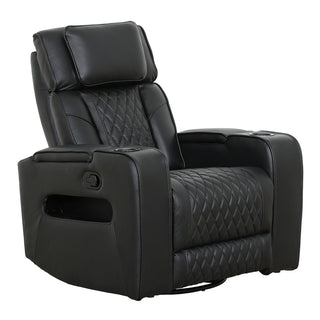 Colton Swivel Glider Recliner - Black