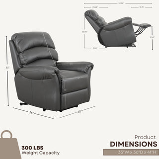 Fresna Power Lift Recliner - PVC Charcoal