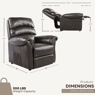 Fresna Power Lift Recliner - Dark Brown