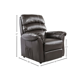 Fresna Power Lift Recliner - Dark Brown