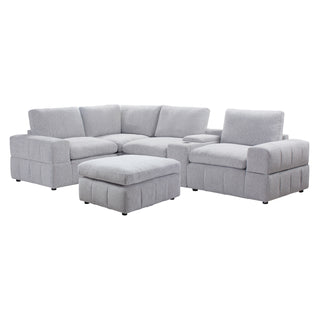 Canapé modulaire Momento 6 pièces avec console et pouf