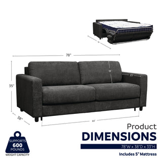 Stearns & Foster® Giotto Sofa Bed - Anthracite