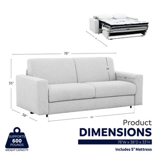 Stearns & Foster® Giotto Sofa Bed - Silver
