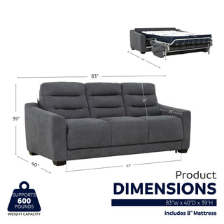 Stearns & Foster® Luca Sofa Bed - Dark Grey