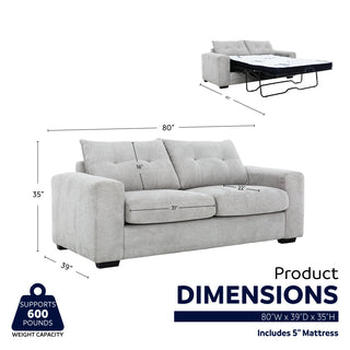 Stearns & Foster® Carlin Sofa Bed - Cement